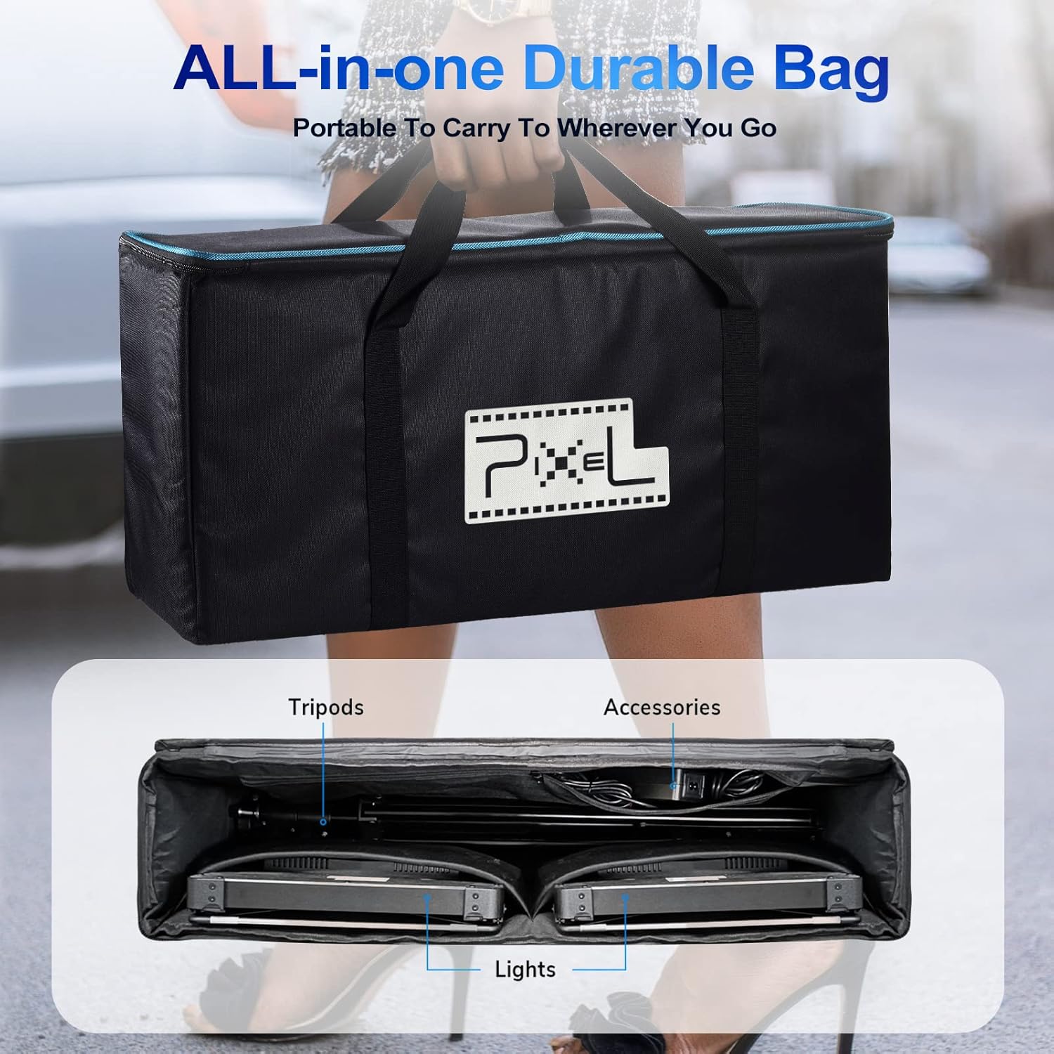 Pixel K80 Photography Lighting with APP Control, 2600K-10000K CRI 97  RGB Led Video Light Panel, 9 Applicable Scenes Lighting for Studio/Gaming/Streaming/YouTube/Videography/Film/Video Recording